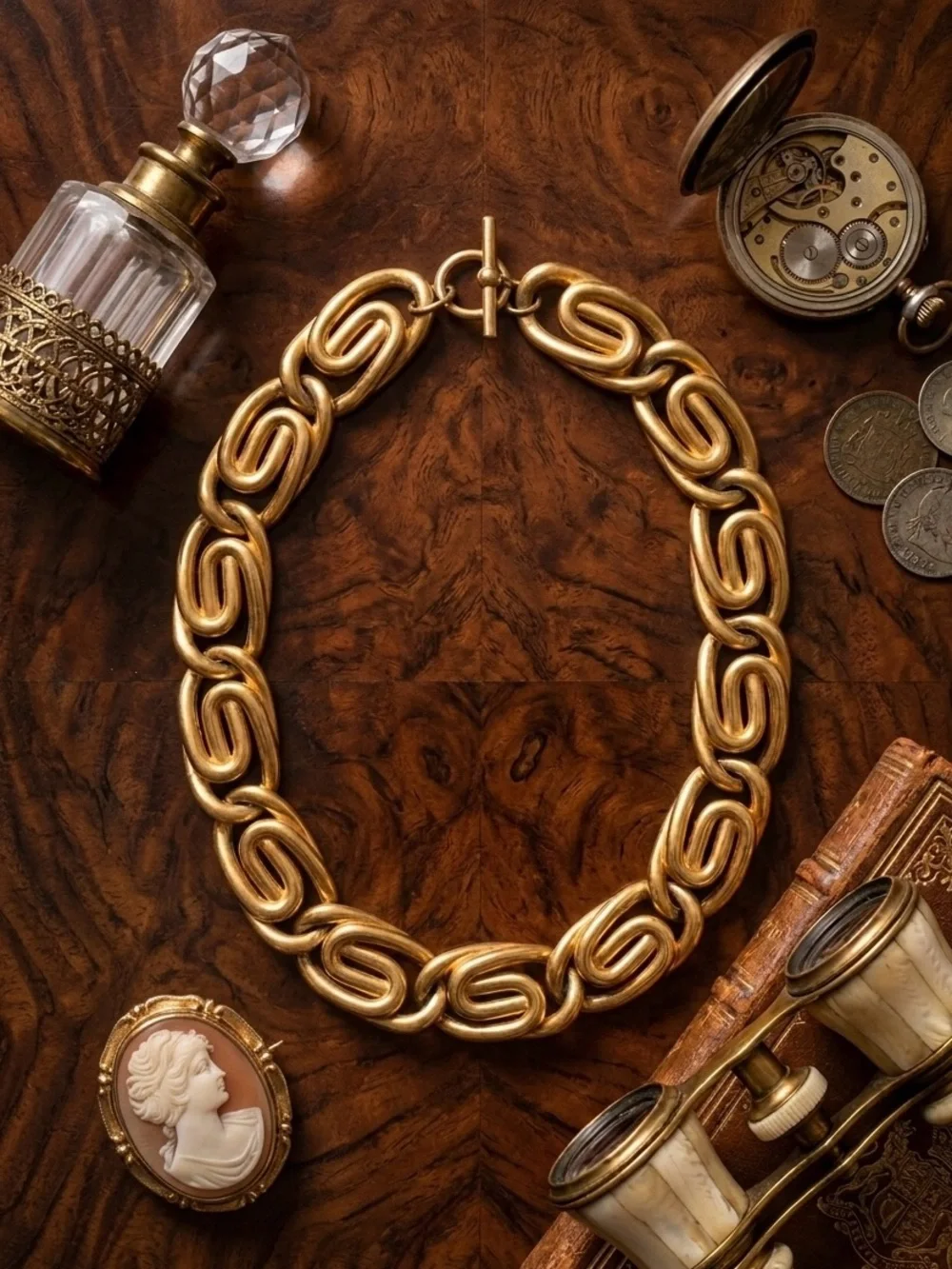 Anne Klein Gold Snail Link Statement Necklace - Picture 3 of 6